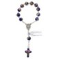 Dizainier sur chaine grains cloisonné en métal Ø 8 mm avec croix- Existe de différentes couleurs-