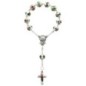 Dizainier sur chaine grains cloisonné en métal Ø 8 mm avec croix- Existe de différentes couleurs-