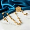 Bracelet en acier inoxydable doré Ø 6 mm avec médaille de St Benoit