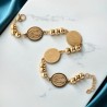 Bracelet en acier inoxydable doré médaille Vierge de Guadalupé Ø 1.5 cm