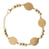 Bracelet en acier inoxydable doré médaille Vierge de Guadalupé Ø 1.5 cm