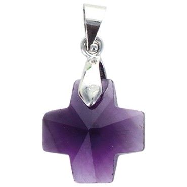 Croix carrée en verre H.1.5 cm LOT DE 10 ASSORTIS