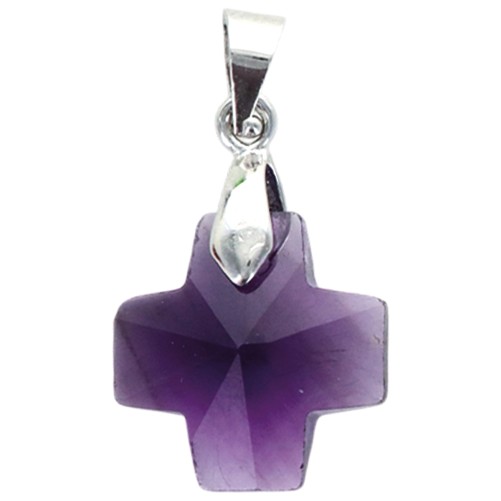 Croix carrée en verre H.1.5 cm LOT DE 10 ASSORTIS