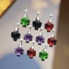 Croix carrée en verre H.1.5 cm LOT DE 10 ASSORTIS