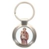 Porte-clés en métal couleur argenté de forme ronde Ø 3.8 cm. Livré en boite cadeaux. Existe avec différents Saints