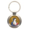 Porte-clés en métal couleur argenté de forme ronde Ø 3.8 cm. Livré en boite cadeaux. Existe avec différents Saints