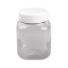 Bocal plastique a couvercle blanc (500g) 10 x 10 cm Hauteur 14 cm..