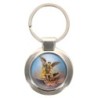 Porte-clés en métal couleur argenté de forme ronde Ø 3.8 cm. Livré en boite cadeaux. Existe avec différents Saints