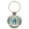 Porte-clés en métal couleur argenté de forme ronde Ø 3.8 cm. Livré en boite cadeaux. Existe avec différents Saints