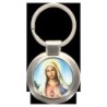 Porte-clés en métal couleur argenté de forme ronde Ø 3.8 cm. Livré en boite cadeaux. Existe avec différents Saints