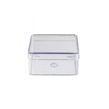 Boite plastique carrée encens 50 gr 6 x 6 cm Hauteur 3 cm..