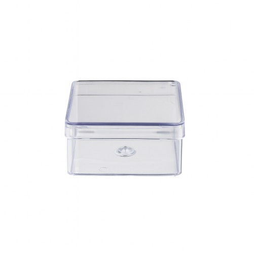 Boite plastique carrée encens 50 gr 6 x 6 cm Hauteur 3 cm..