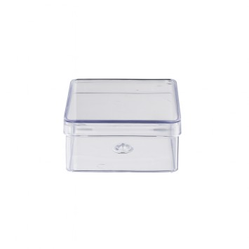 Boite plastique carrée encens 50 gr 6 x 6 cm Hauteur 3 cm..