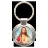 Porte-clés en métal couleur argenté de forme ronde Ø 3.8 cm. Livré en boite cadeaux. Existe avec différents Saints