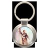 Porte-clés en métal couleur argenté de forme ronde Ø 3.8 cm. Livré en boite cadeaux. Existe avec différents Saints