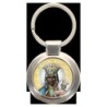 Porte-clés en métal couleur argenté de forme ronde Ø 3.8 cm. Livré en boite cadeaux. Existe avec différents Saints