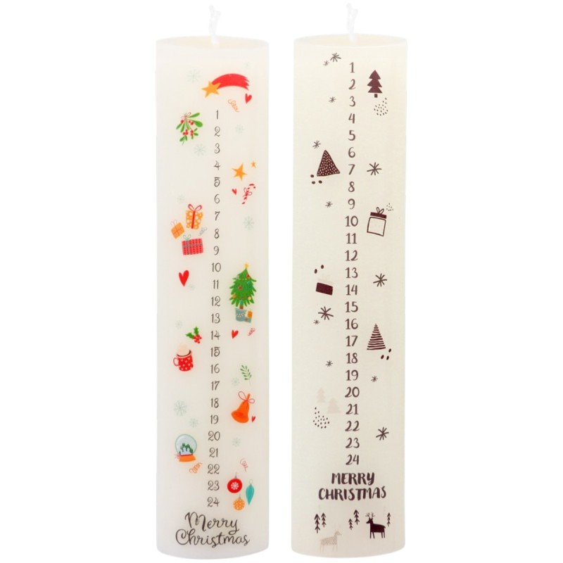 Bougie de l'avent. LOT DE 2 ASSORTIS