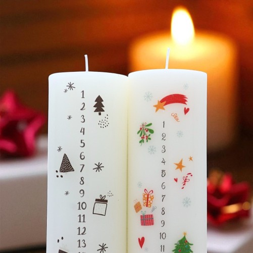 Bougie de l'avent. LOT DE 2 ASSORTIS