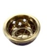 Brûle-encens en laiton ciselé et émaillé avec grille, H 5 cm, Ø 6 cm. Livré en boîte individuelle.