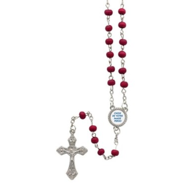 Rose velour sur tige avec chapelet a la rose a personnaliser avec une resine LOT DE 2