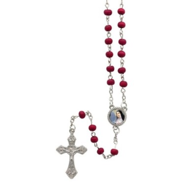 Rose velour sur tige avec chapelet a la rose a personnaliser avec une resine LOT DE 2