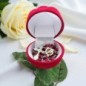 Rose velour sur tige avec chapelet a la rose a personnaliser avec une resine LOT DE 2
