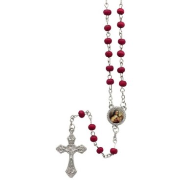 Rose velour sur tige avec chapelet a la rose a personnaliser avec une resine LOT DE 2