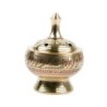 Brûle-encens en laiton émaillé décoré, H 7,5 cm, Ø 6 cm. Livré en boîte individuelle.