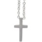 Collier avec chaine et croix H. 1.5 cm en acier inoxydable de couleur argente. L 45 cm ajustable.