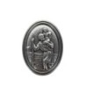 Plaque auto ovale H. 3.8 cm en metal couleur argentee. Plusieurs saints.