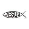 Plaque poisson Ictus autocollante avec inscription Jésus H. 4,5 x 13 cm. Différentes couleurs Plastique..