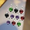 Croix carrée en verre H.1.5 cm LOT DE 10 ASSORTIS