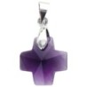 Croix carrée en verre H.1.5 cm LOT DE 10 ASSORTIS