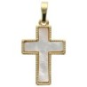 Croix en laiton doré supérieur et coquille naturelle H. 2 cm