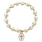 Bracelet sur élastique avec croix sur chaque grains Ø 7 mm