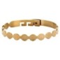 Bracelet de St Benoit réglable en acier inoxydable dorée Ø 7 mm .