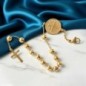 Bracelet en acier inoxydable doré Ø 6 mm avec médaille de St Benoit