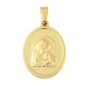 Médaille en acier inoxydable de couleur dorée, H. 2.1 cm. Existe avec différents Saints.