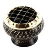 Brûle-encens en laiton noir strié avec grille, H 5 cm, Ø 6 cm. Livré en boîte individuelle.