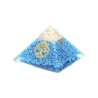 Pyramide Orgonite avec arbre de vie, L. 6 cm. Plusieurs pierres.