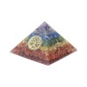 Pyramide Orgonite avec arbre de vie, L. 6 cm. Plusieurs pierres.