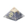 Pyramide Orgonite avec arbre de vie, L. 6 cm. Plusieurs pierres.