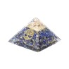 Pyramide Orgonite avec arbre de vie, L. 6 cm. Plusieurs pierres.