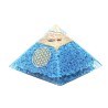 Pyramide Orgonite avec fleur de vie, L. 8 cm. Plusieurs pierres.