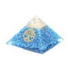 Pyramide Orgonite avec arbre de vie, L. 8 cm. Plusieurs pierres.