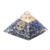 Pyramide Orgonite avec arbre de vie, L. 8 cm. Plusieurs pierres.