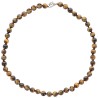 Collier en pierre -Oslash- 8 mm avec fermoir- longueur 45 cm- Differentes pierres-