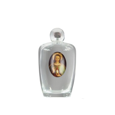 Bouteille verre 115 ml - H. 11 cm + resine.