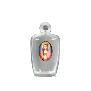 Bouteille verre 115 ml - H. 11 cm + resine.