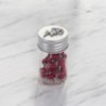 Chapelet avec grains en bois de rose Ø 4 mm sur Chaine. Livre dans une boite en forme de flacon..